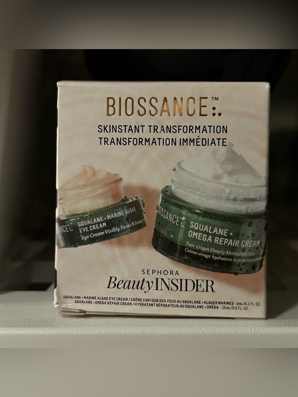 Biossance Skinstant Transformation Eye Cream and Face Cream. NWT. Set.